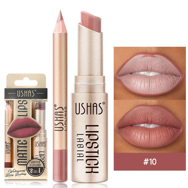 12-Color Matte Lipstick and Lip Liner Set