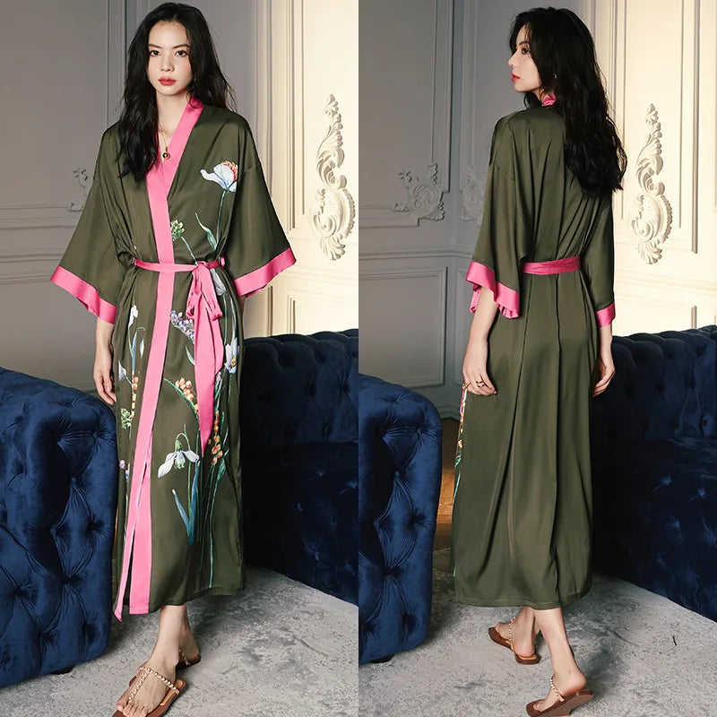 Elegant Oversized Satin Kimono Robe