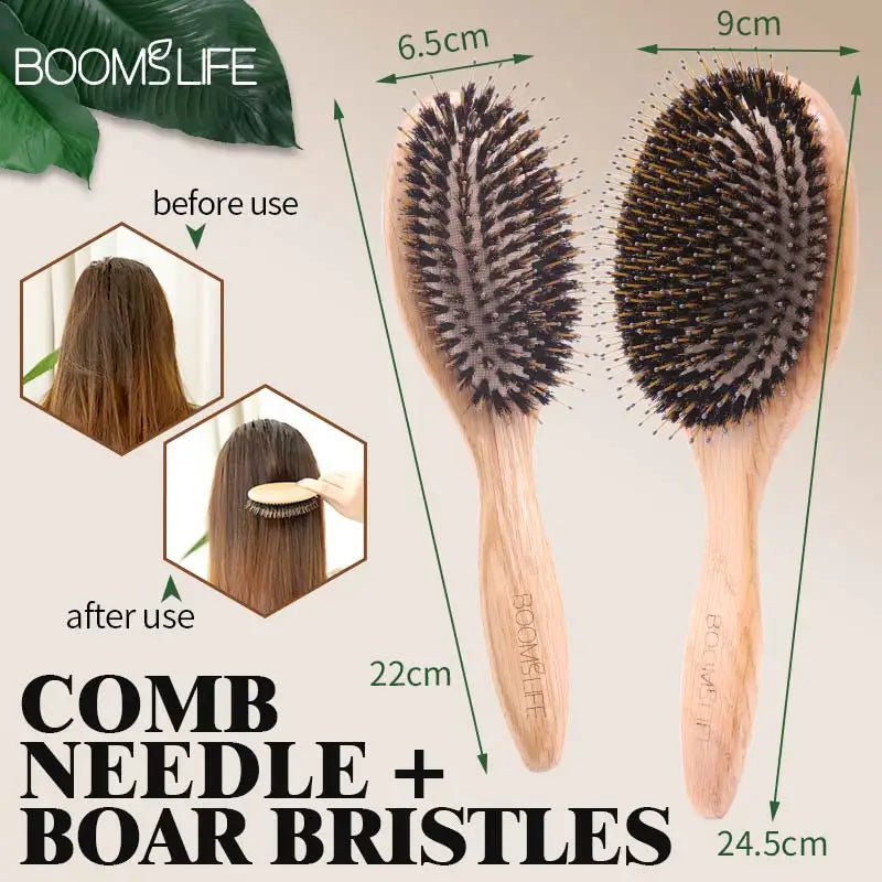 Boar Bristle Wooden Hair Brush