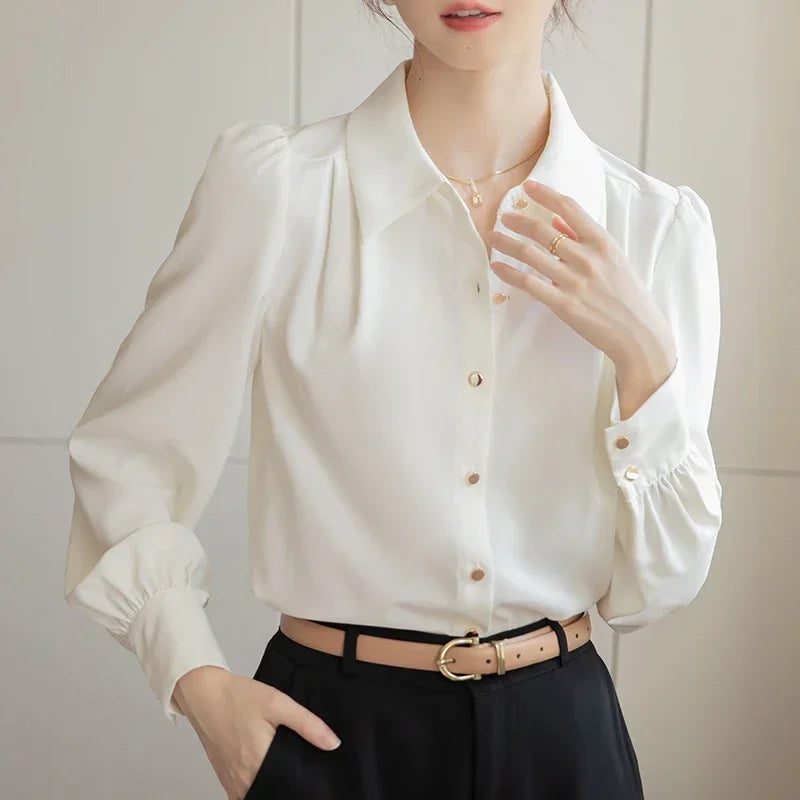 White Satin Shirt