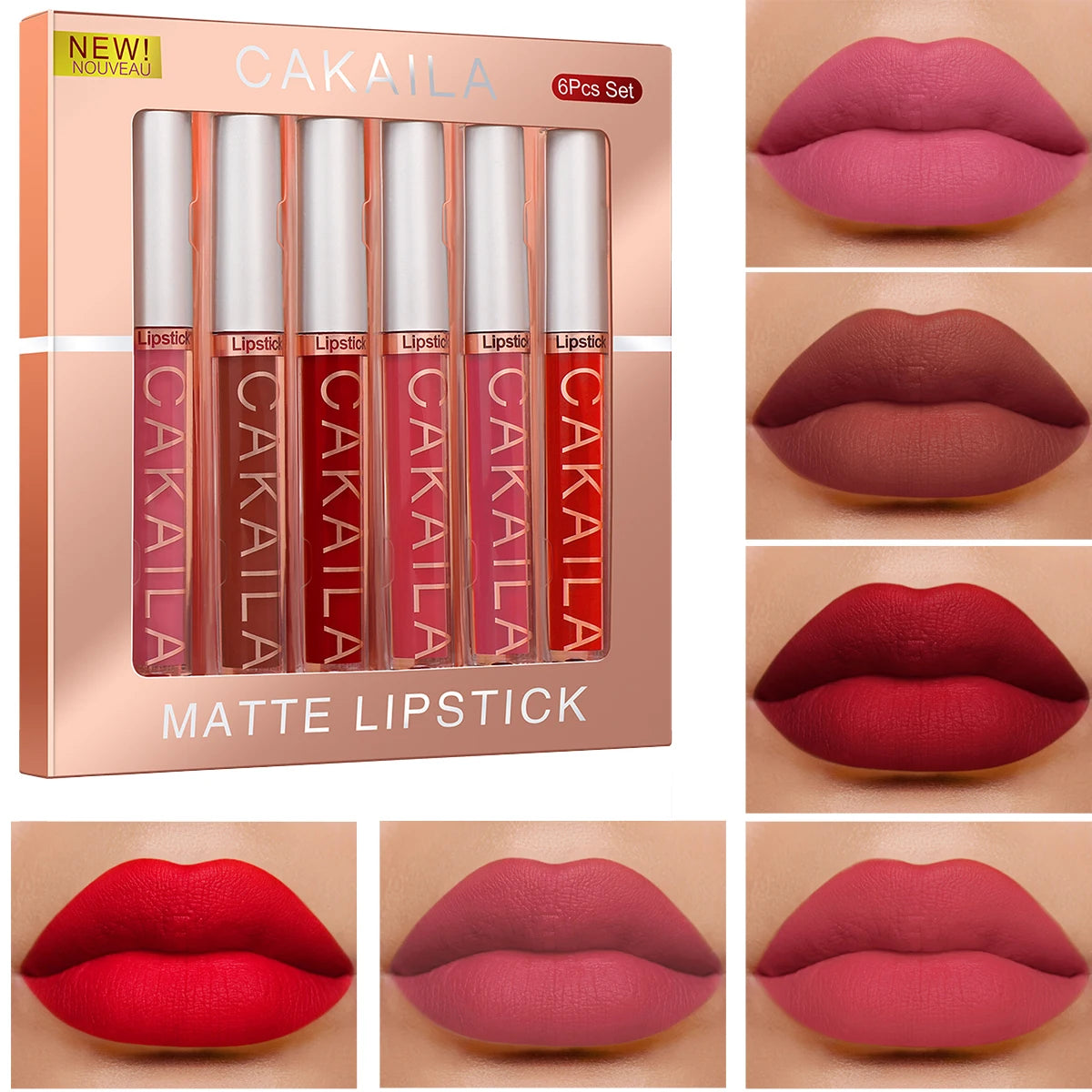 6-Color Liquid Matte Velvet Lip Gloss Set