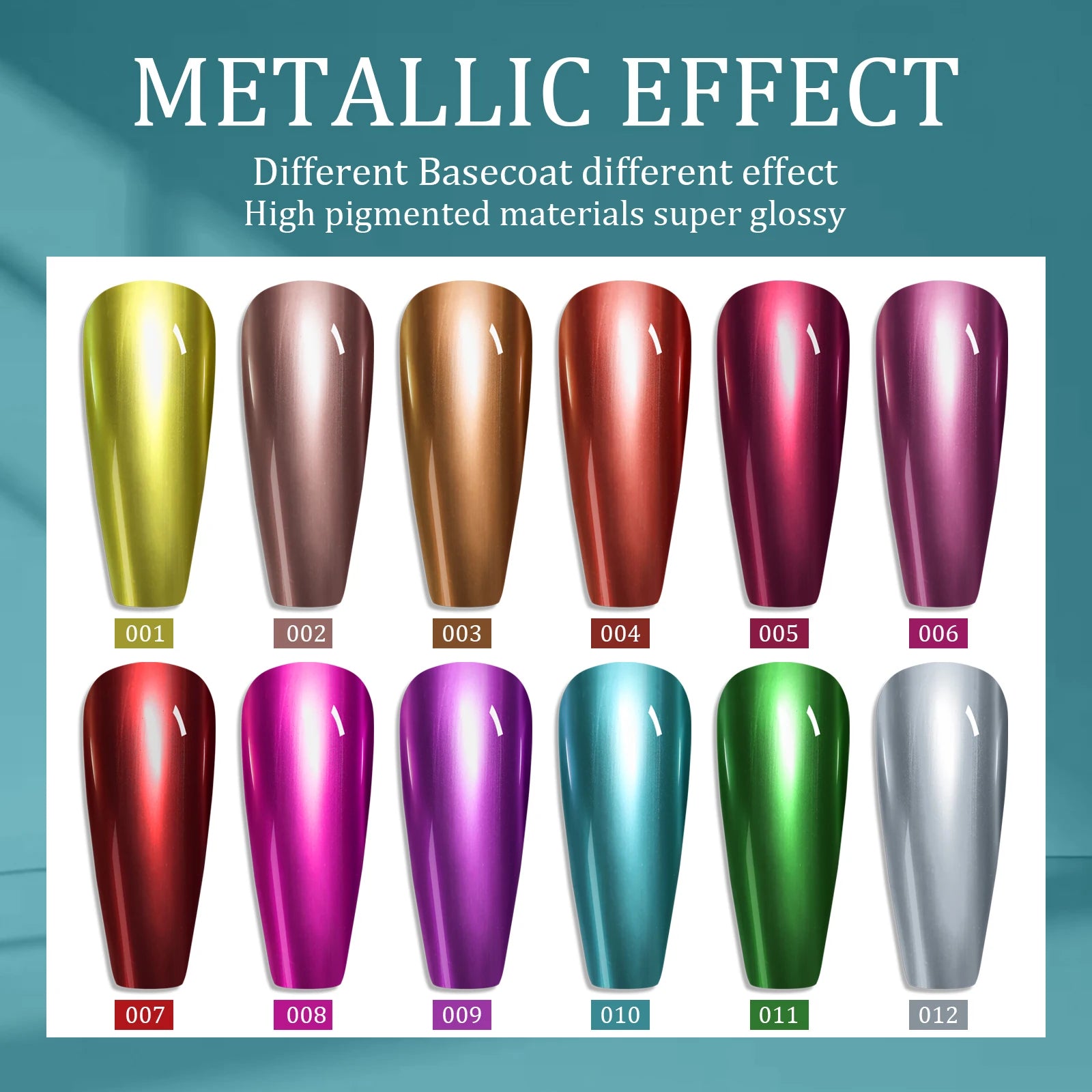 12-Color Mirror Gel Polish Set