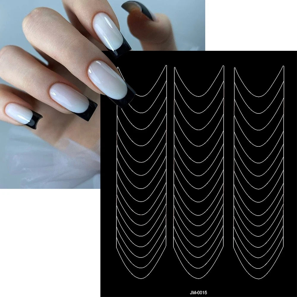 3D Self-Adhesive Airbrush Stencil Nail Stickers
