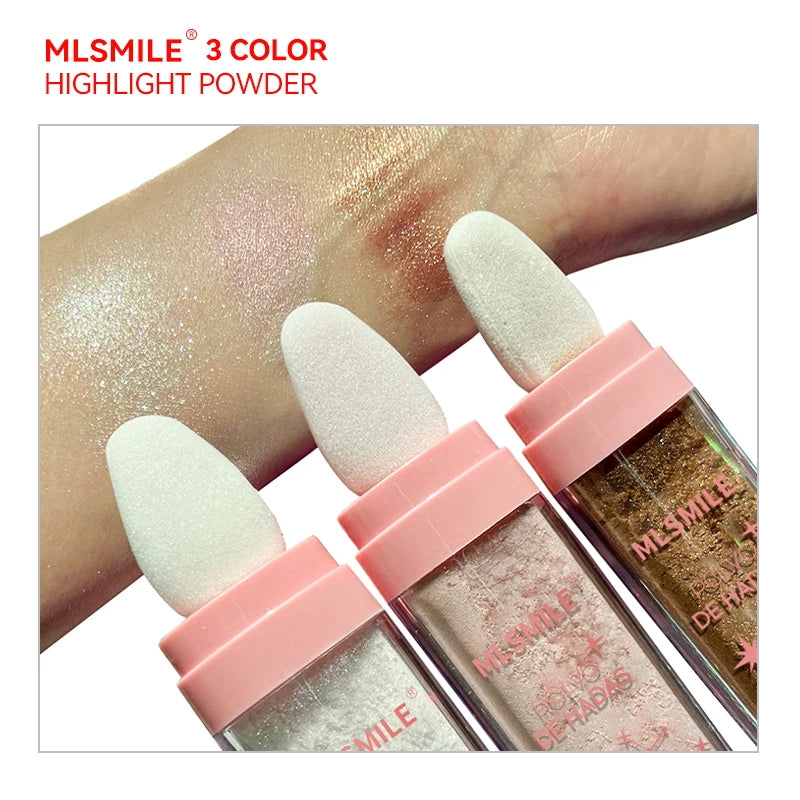 Three-Color Glitter Highlighter Powder