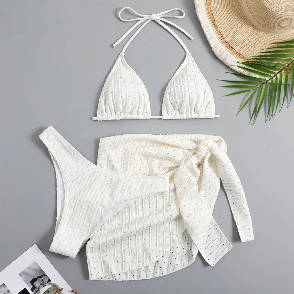 Summer Halter Bikini 3-Piece Set