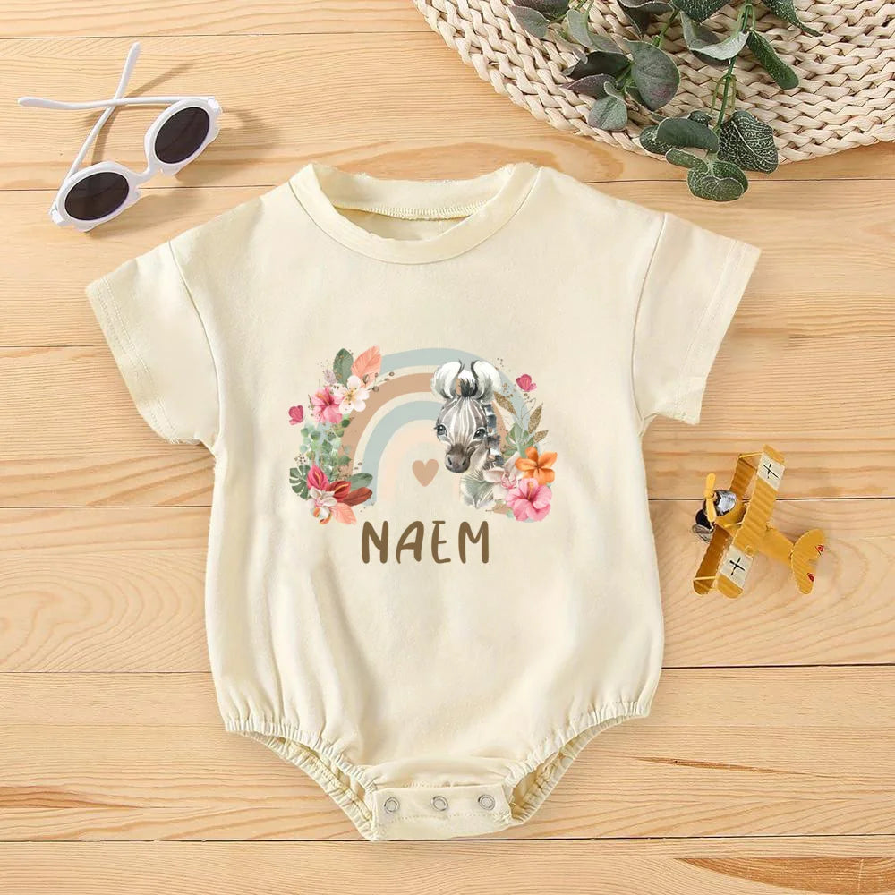 Personalized Baby Rainbow Romper