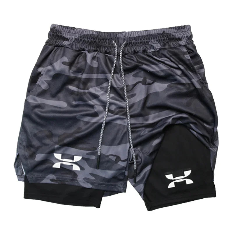 2-in-1 Quick-Dry Gym Running Shorts
