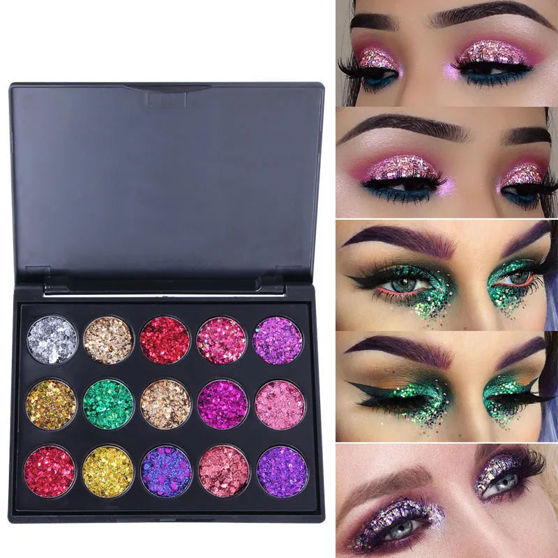 15-Color Diamond Glitter Eyeshadow