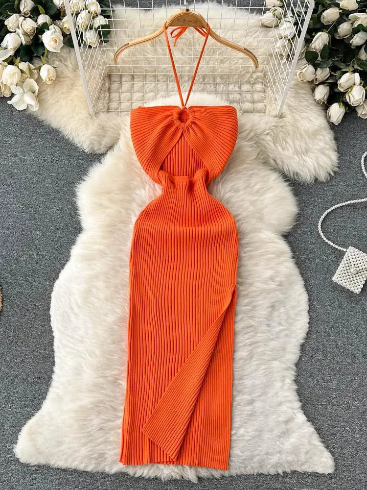 Sexy Knit Split Bodycon Dress