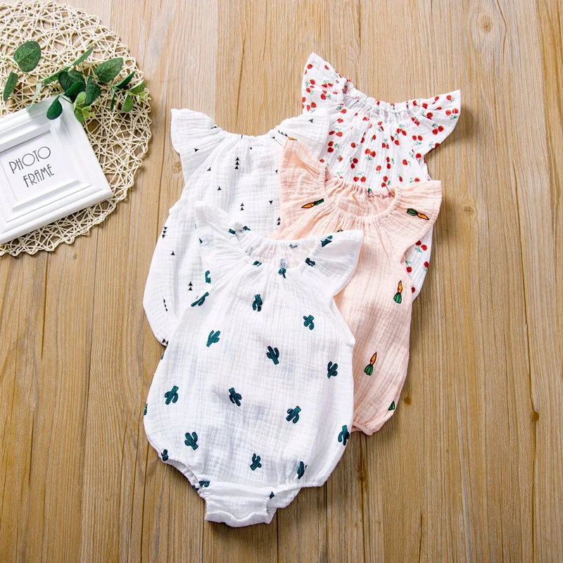 Summer Infant Cotton Romper: Fashionable Playsuit for Baby Girls