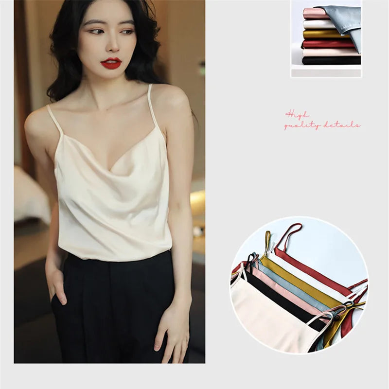 Silk Satin Cami Tank Tops