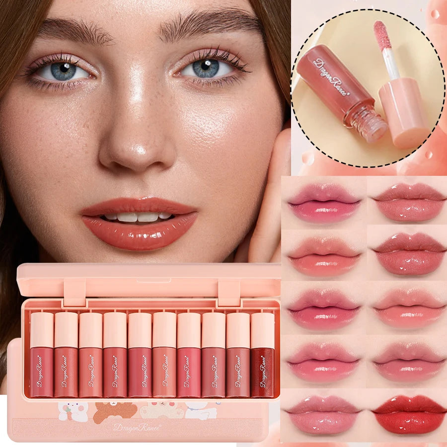10-Piece Shimmering Lip Gloss Set