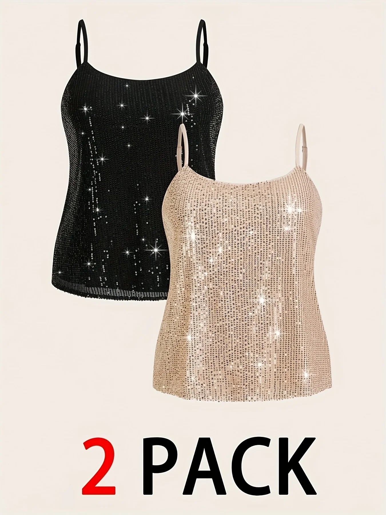 Plus Size Sequin Vest Set