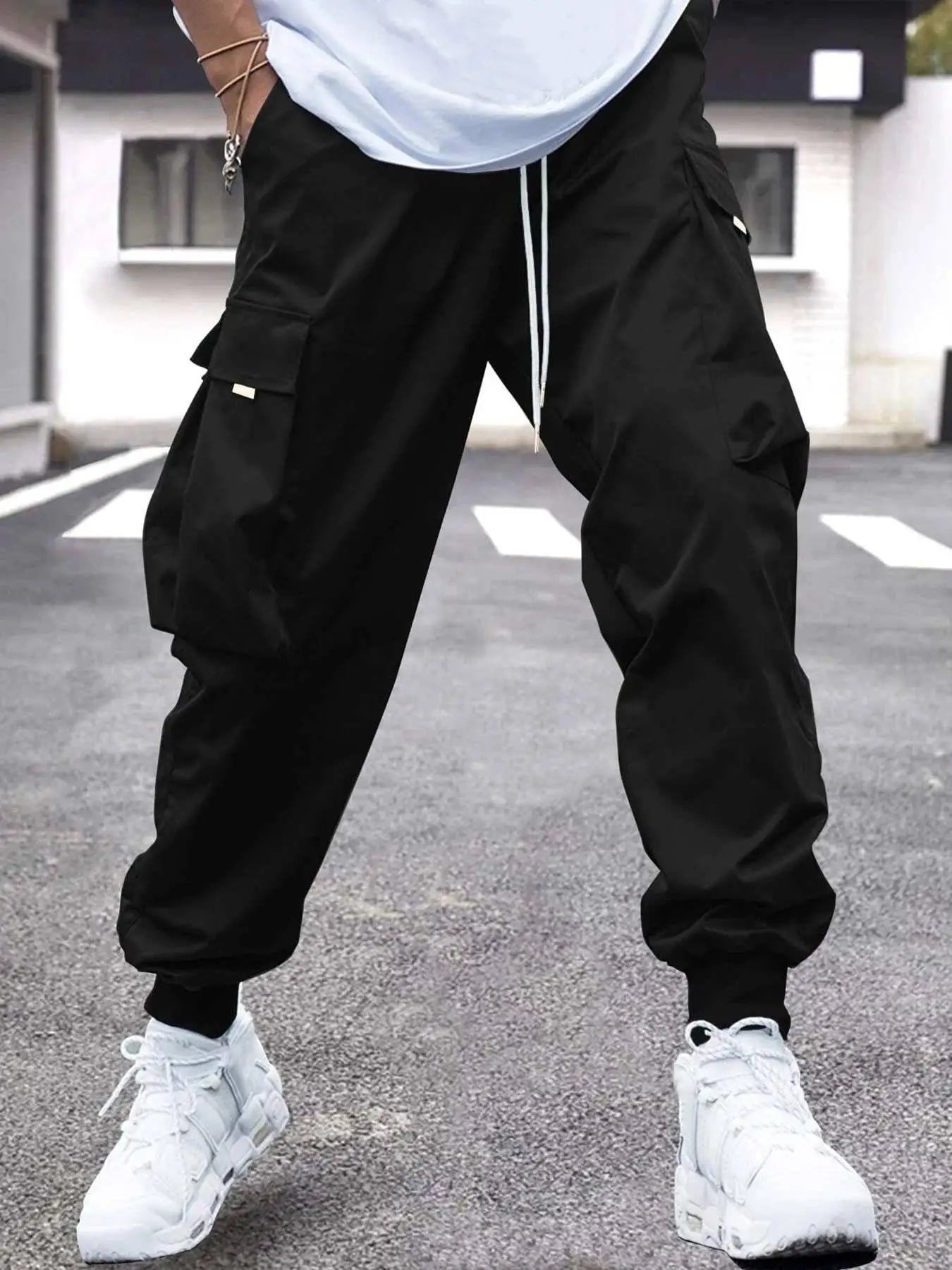 Side Drawstring Waist Cargo Pants