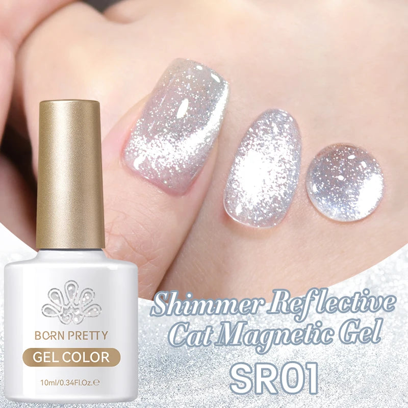Silver Shining Reflective Cat Magnetic Gel Nail Polish