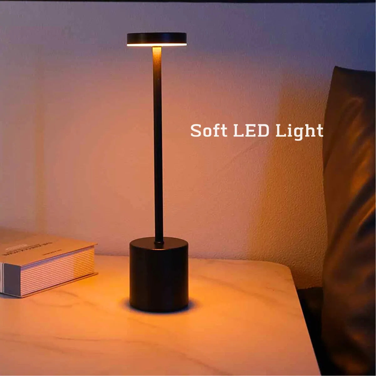 LED Rechargeable Metal Touch Table Lamp