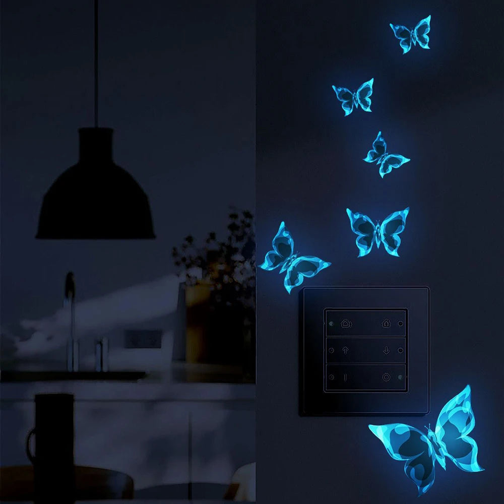 Blue Luminous Butterfly Wall Sticker