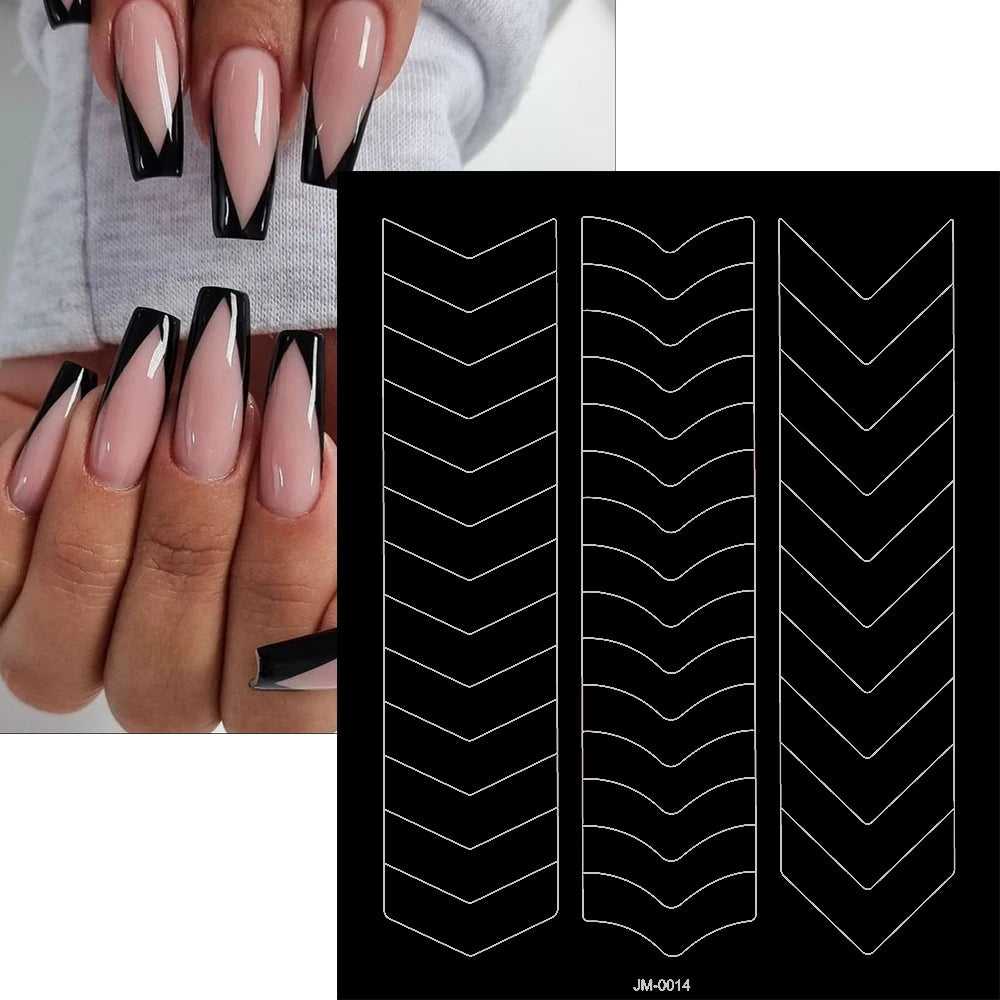 3D Self-Adhesive Airbrush Stencil Nail Stickers