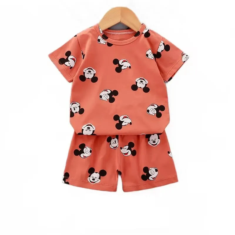 Summer Cartoon T-Shirt and Shorts Set