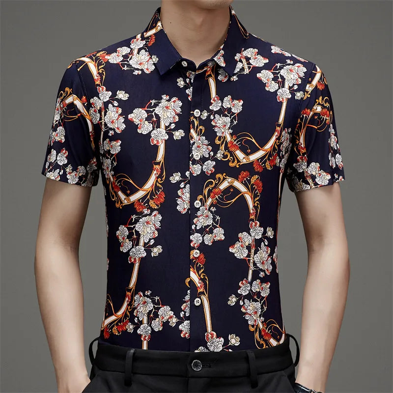 Ice Silk Floral Shirt