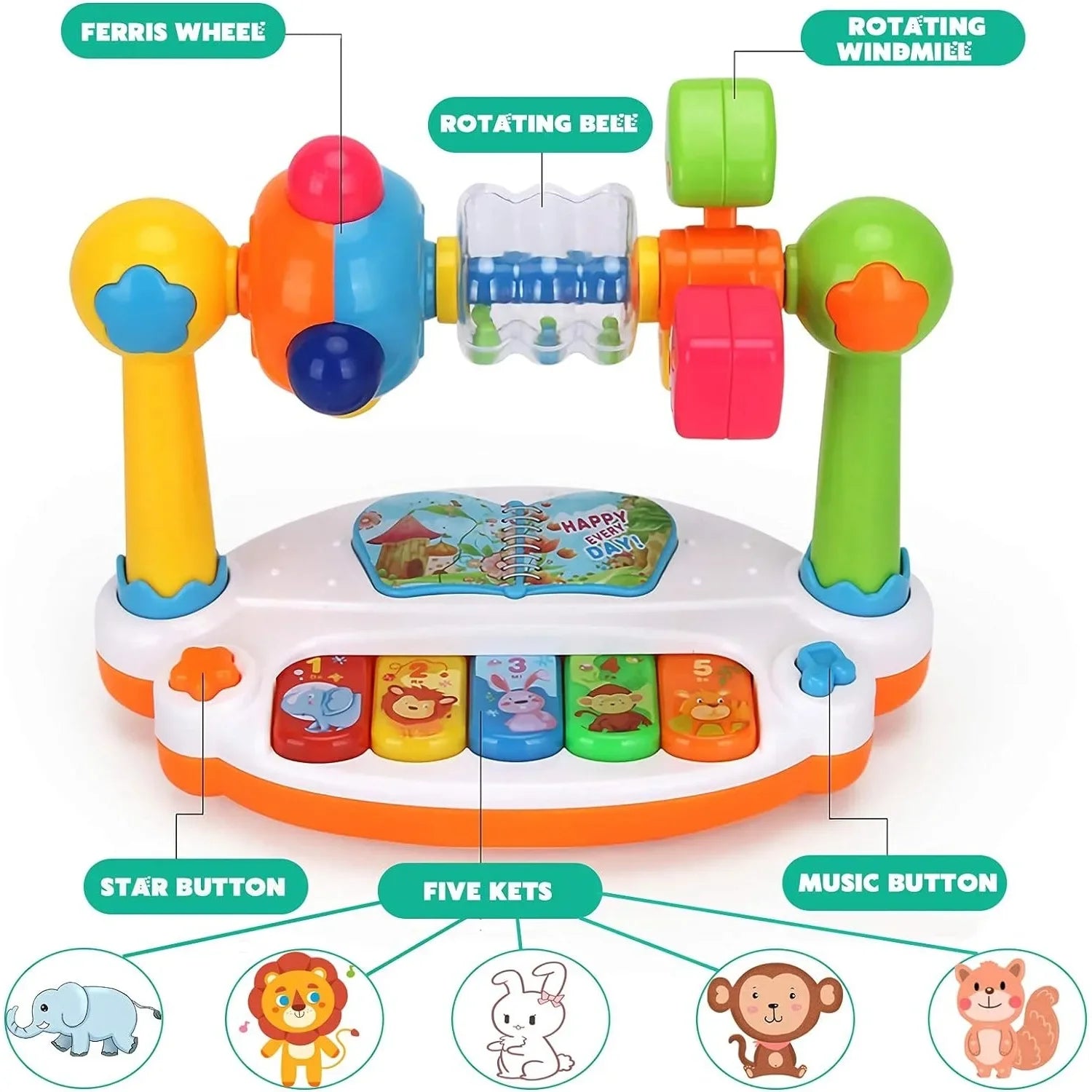 Rotating Baby Piano Toy