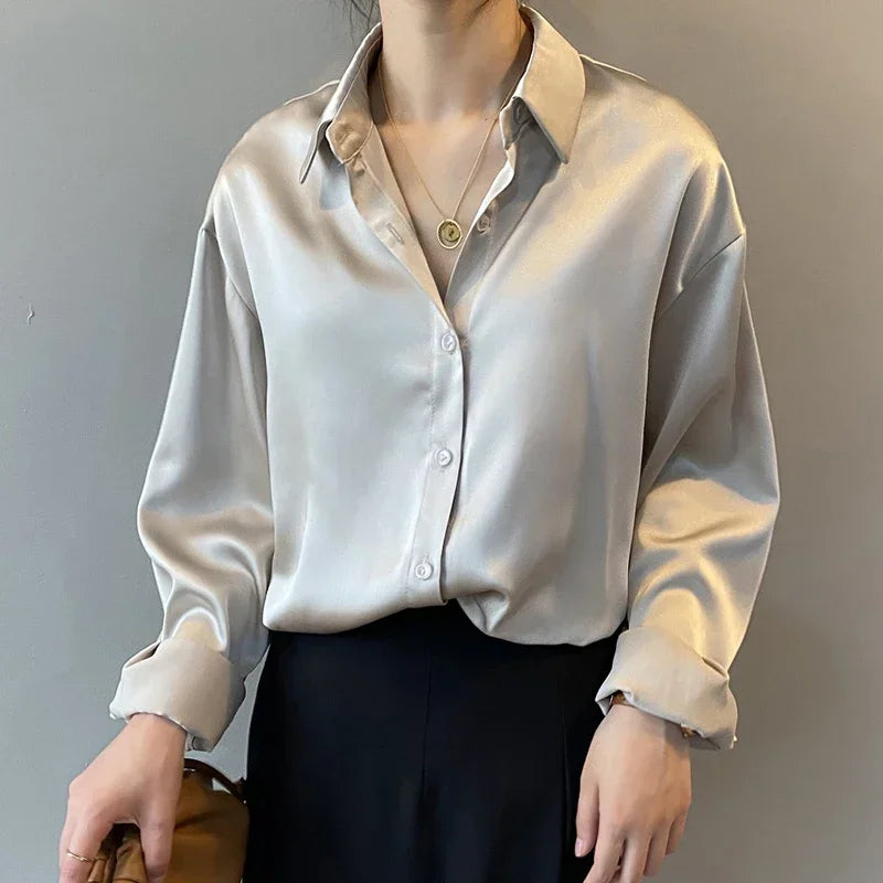 Autumn Satin Silk Shirt