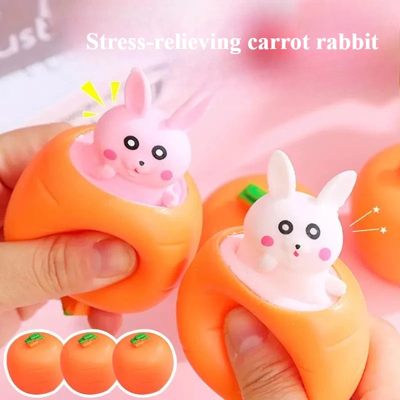 2pcs Carrot Rabbit Squeeze Toys