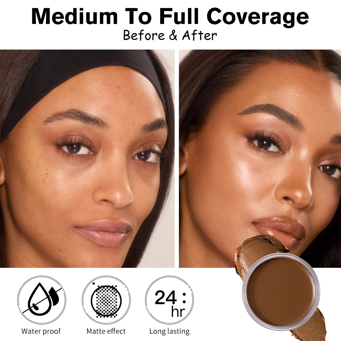 Waterproof Full-Coverage Matte Foundation Cream