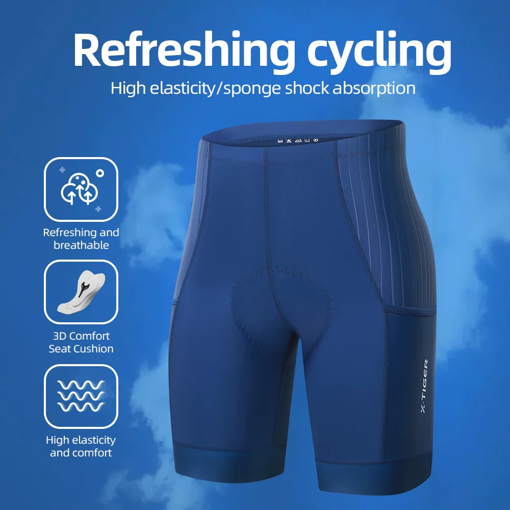X-Tiger Blue Cycling Shorts