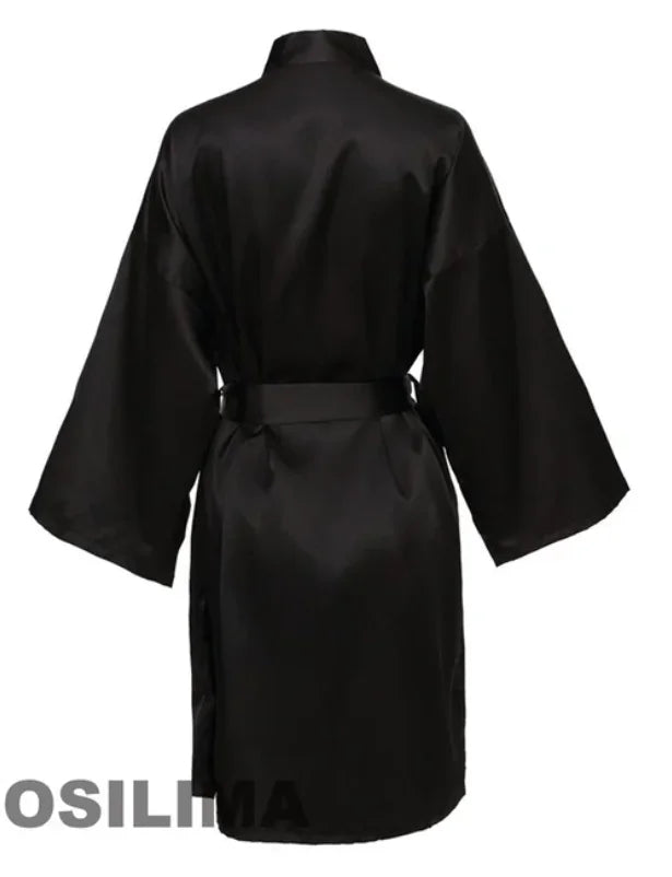 Wedding Team Bride Satin Kimono Robe