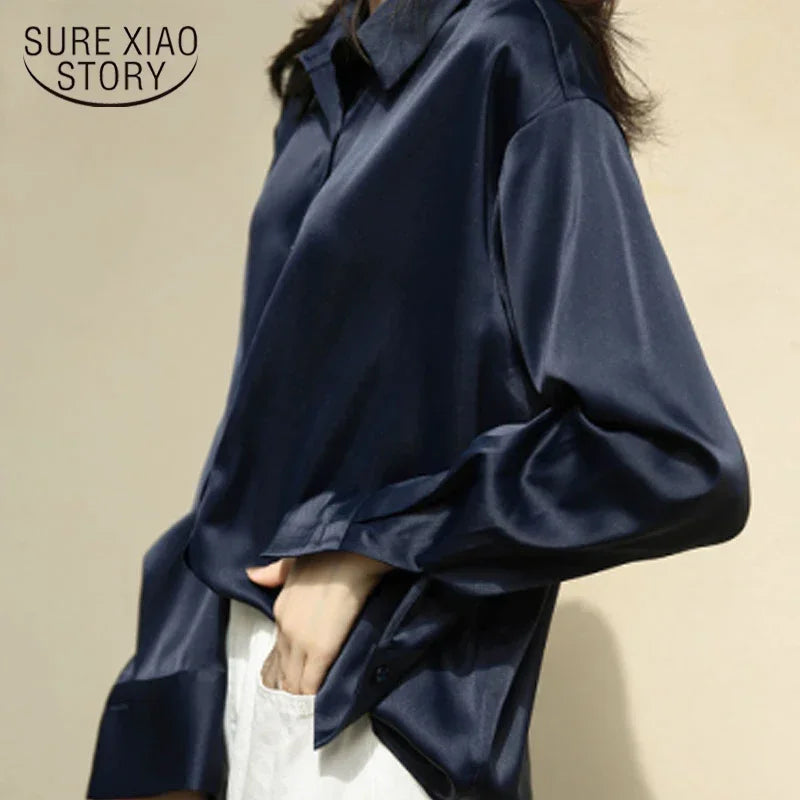 Autumn Satin Silk Shirt