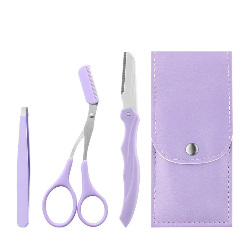 Stainless Steel Folding Eyebrow Trimmer Set