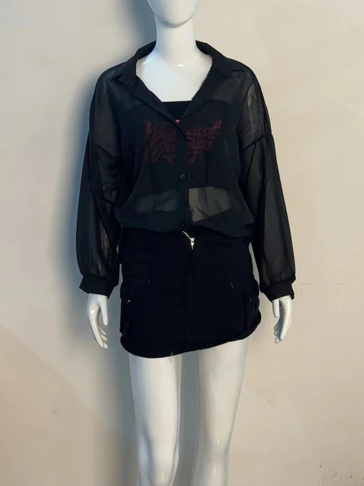 Korean Chiffon Long Sleeve Shirt