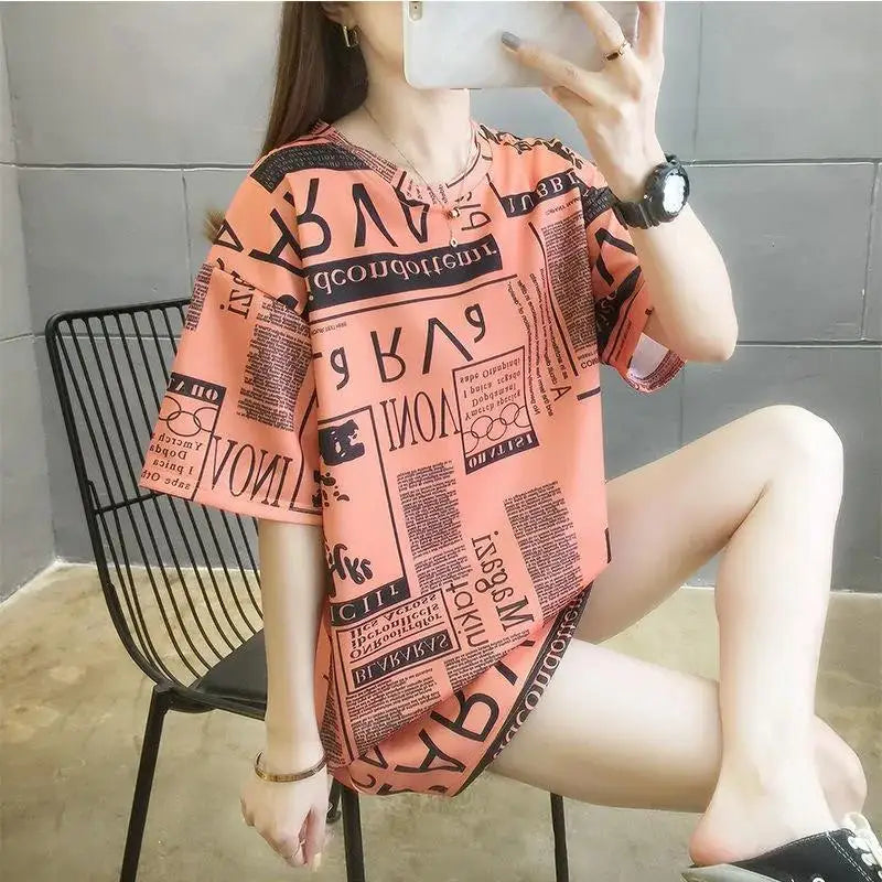Korean Style Plus Size Loose Short Sleeve T-Shirt