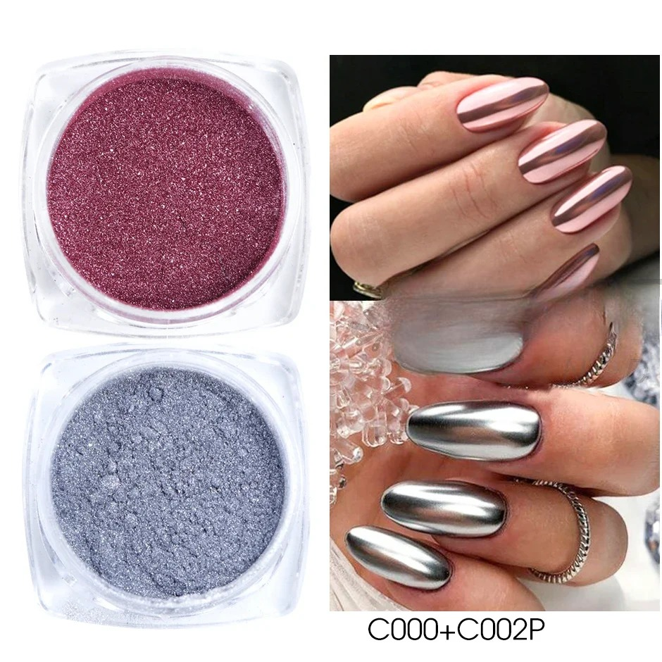 Gold and Silver Magic Mirror Chrome Powder for Metallic Nails