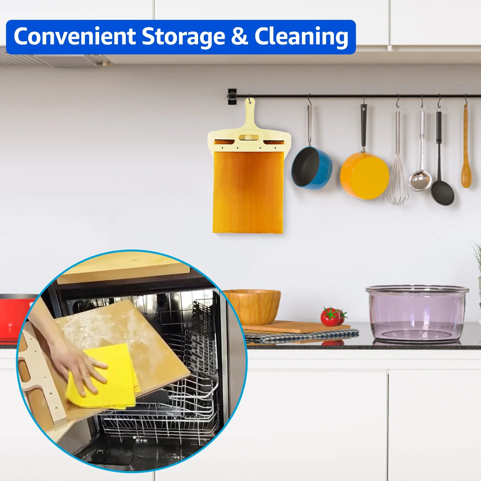 Foldable Pizza Peel with Wooden Handle for Easy Transfer