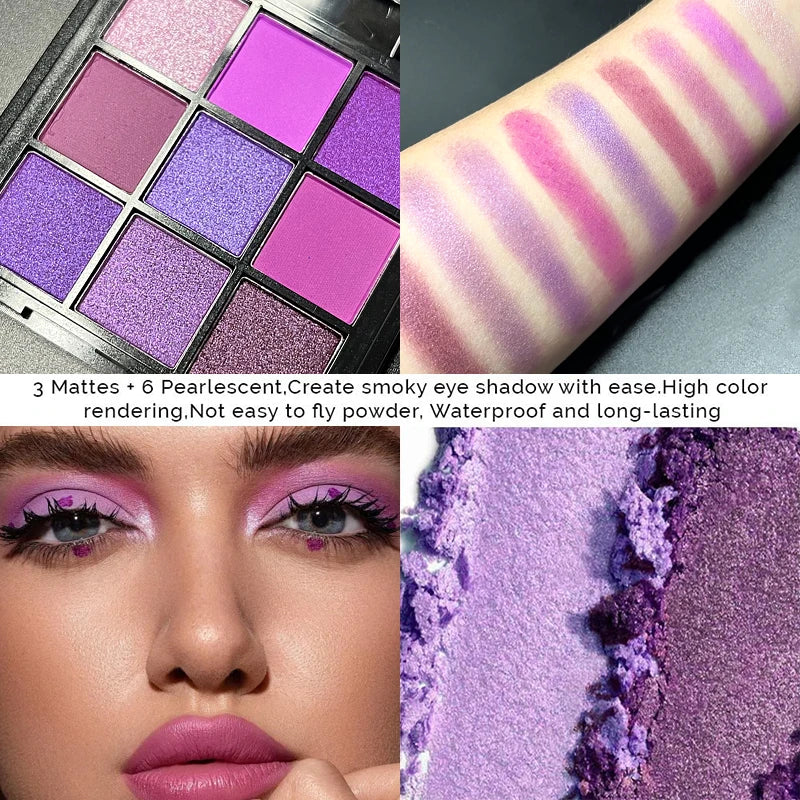 9-Color Purple Eyeshadow Palette