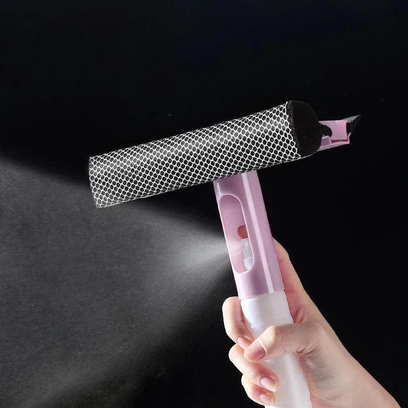 3-In-1 Window Cleaner Brush with Spray and Squeegee