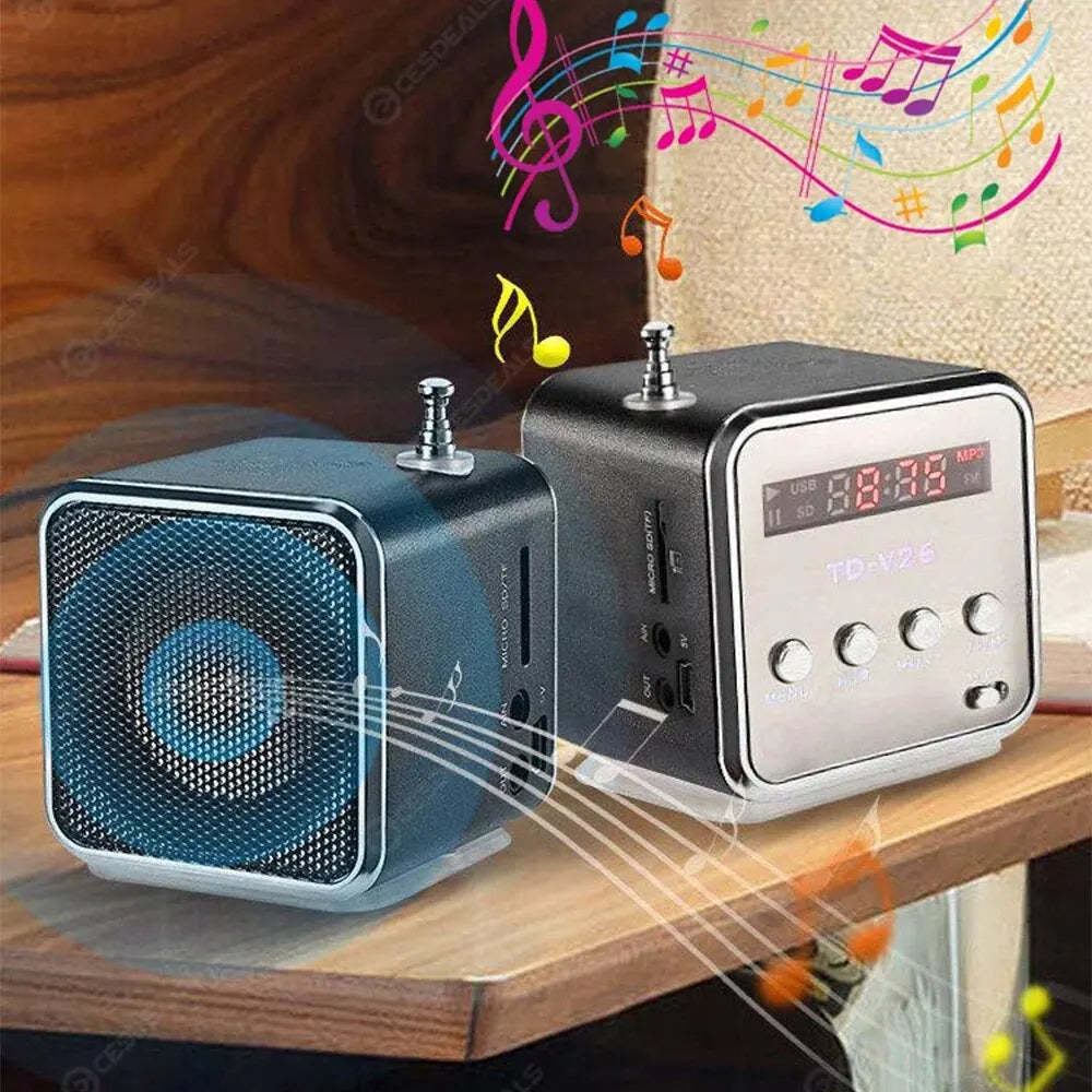 Portable Rechargeable FM Radio Mini Bluetooth Speaker