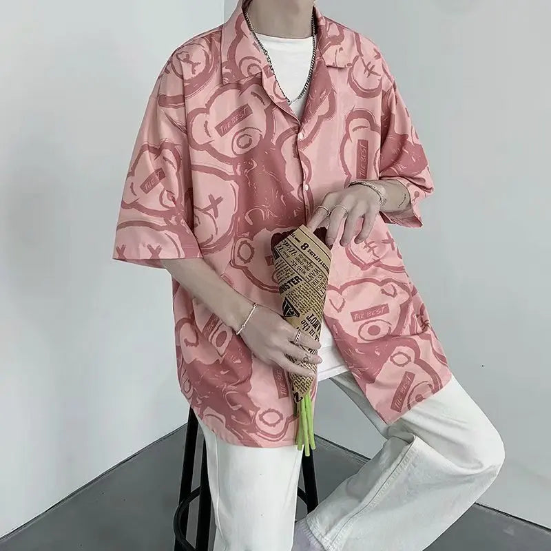 Summer Ice Silk Print Shirt