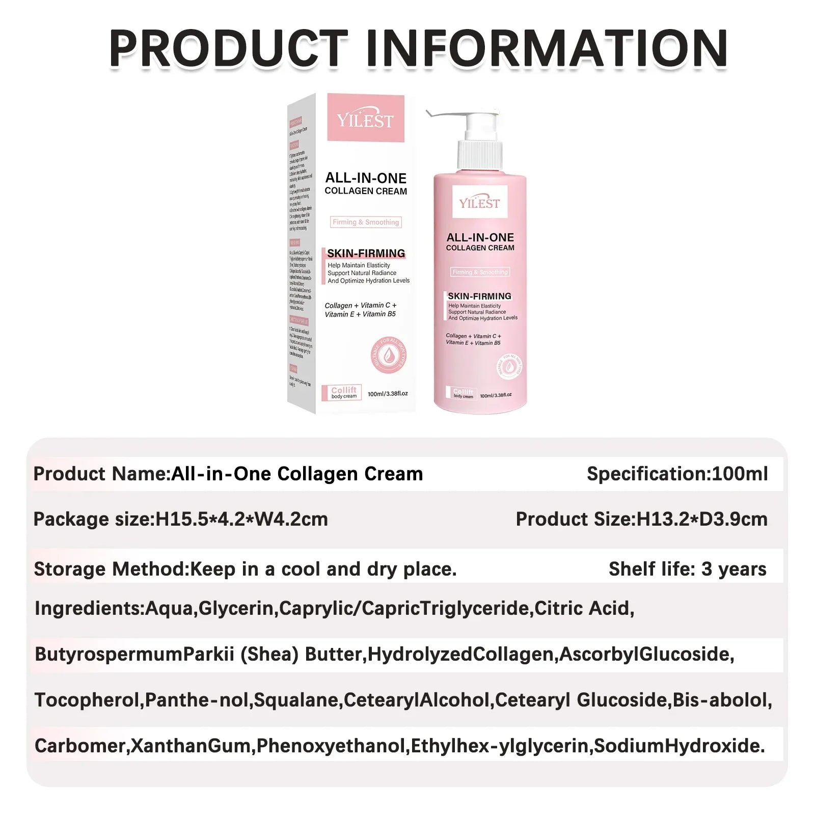Collagen Milk Brightening Face and Body Moisturizing Cream