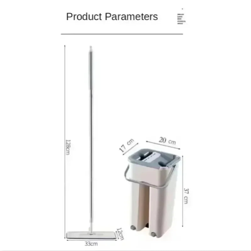 Flat Mop Set with Rotating Head