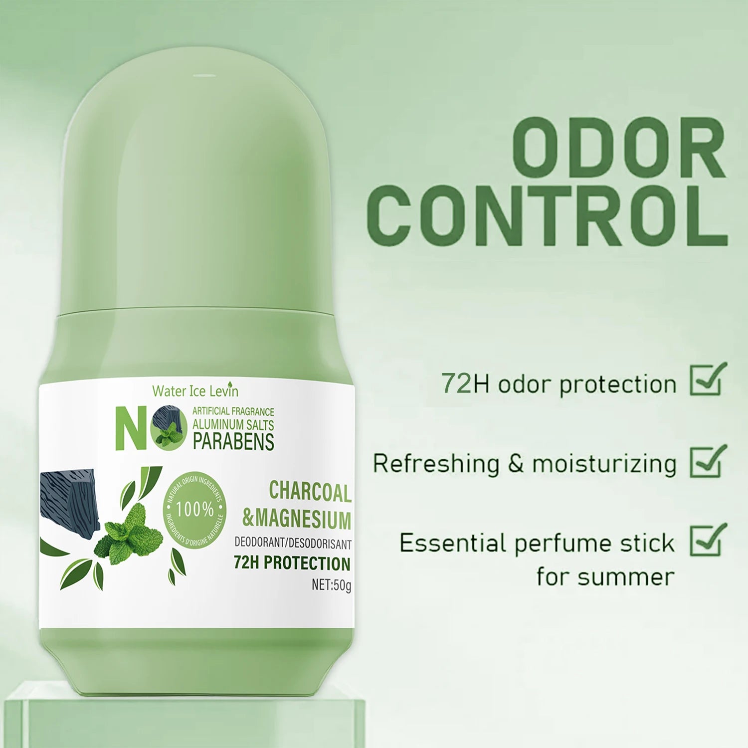 Natural Charcoal Magnesium Deodorant Stick