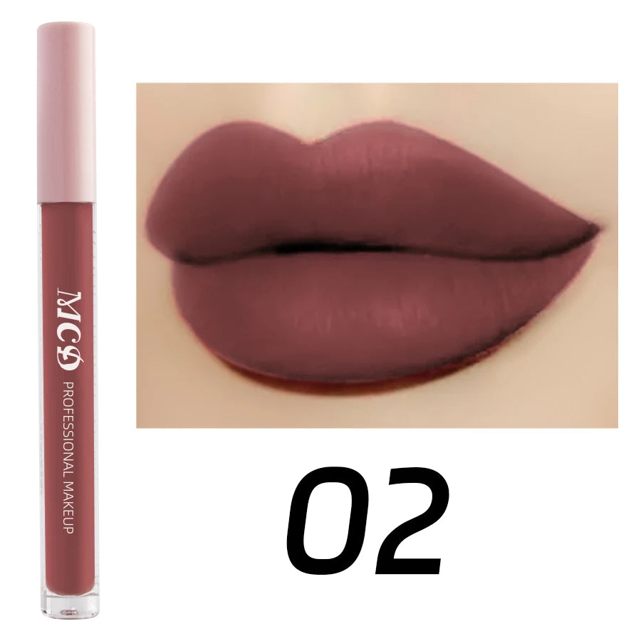 Dark Brown Waterproof Velvet Matte Lip Gloss