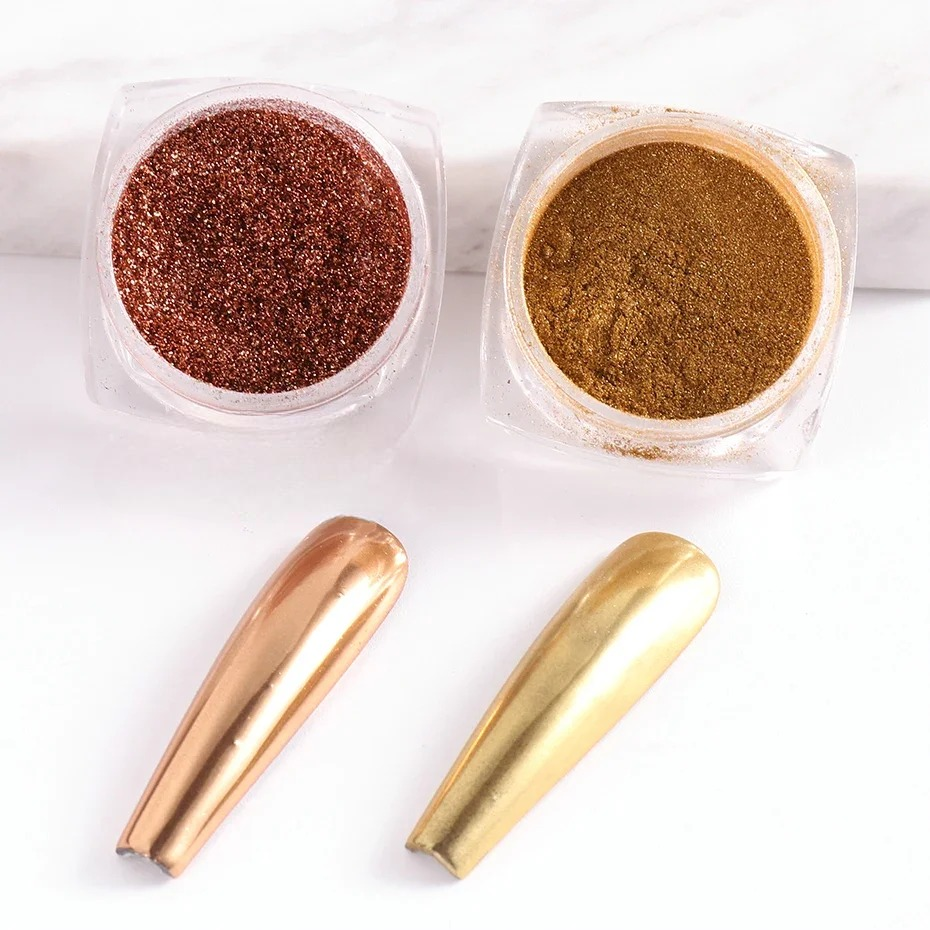 Gold and Silver Magic Mirror Chrome Powder for Metallic Nails