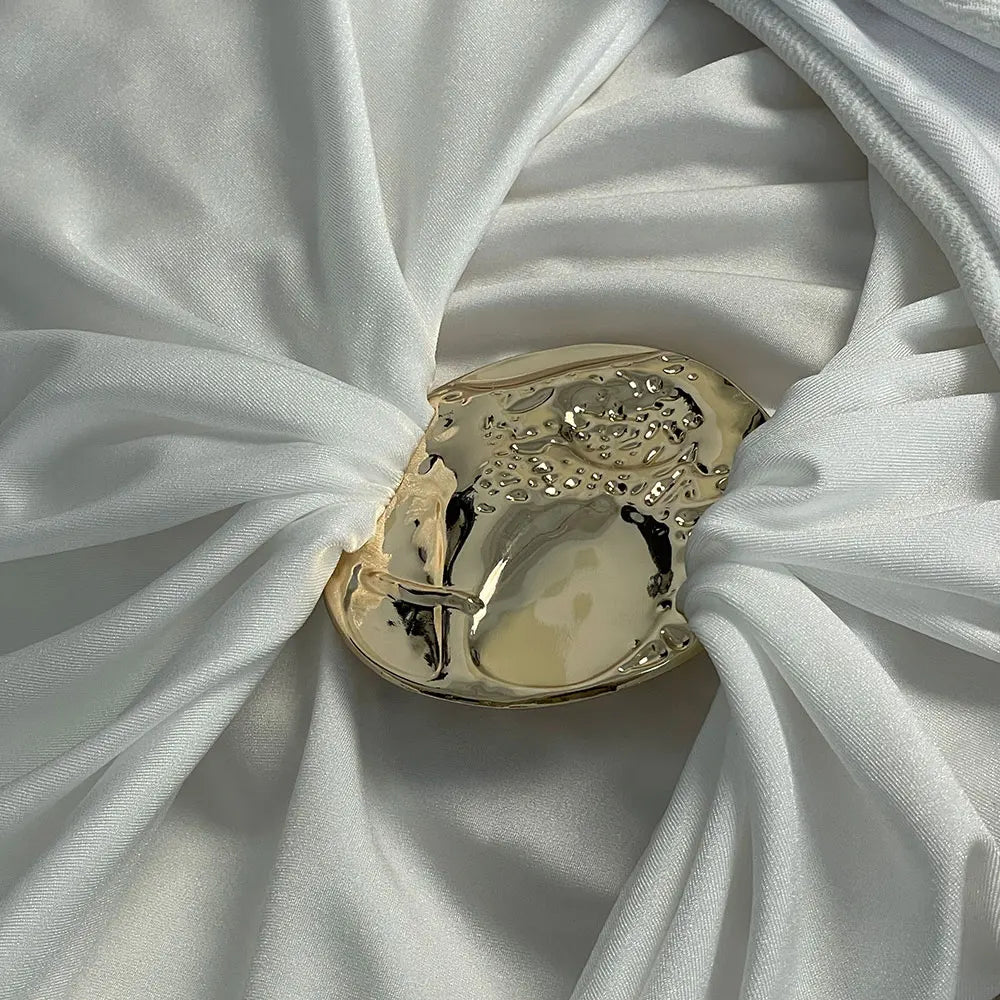 SERENECHIC 2025 New Sexy There-piece Swimsuit Solid Strapless Bikini Set with Long Skirt Cover-Up Women's Bathing Suit Beachwear