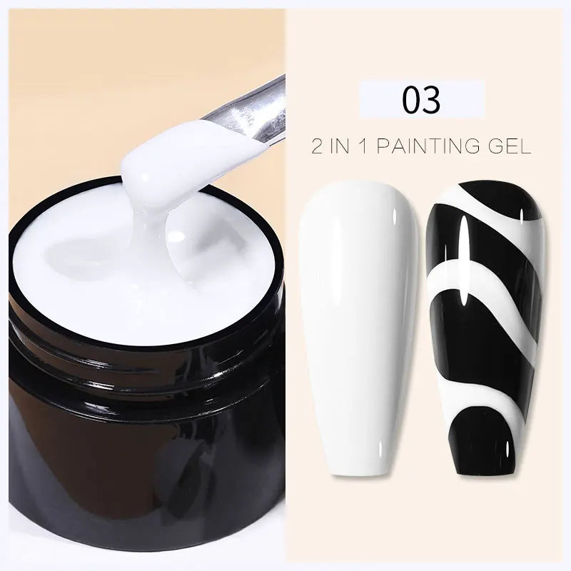 Silver Metallic Line Art Drawing Gel
