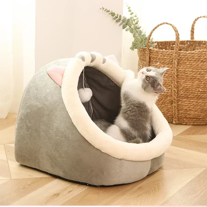 Soft Warm Cat Pad Basket Cozy Pet Lounger House Tent