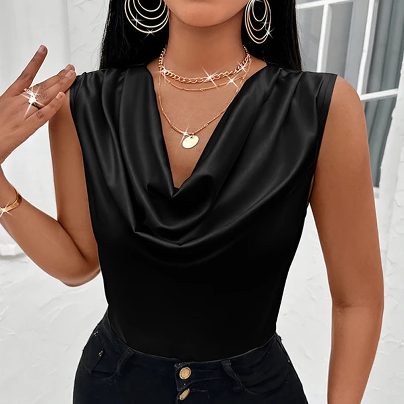 Silky Satin Women’s Cowl Neck Camisole