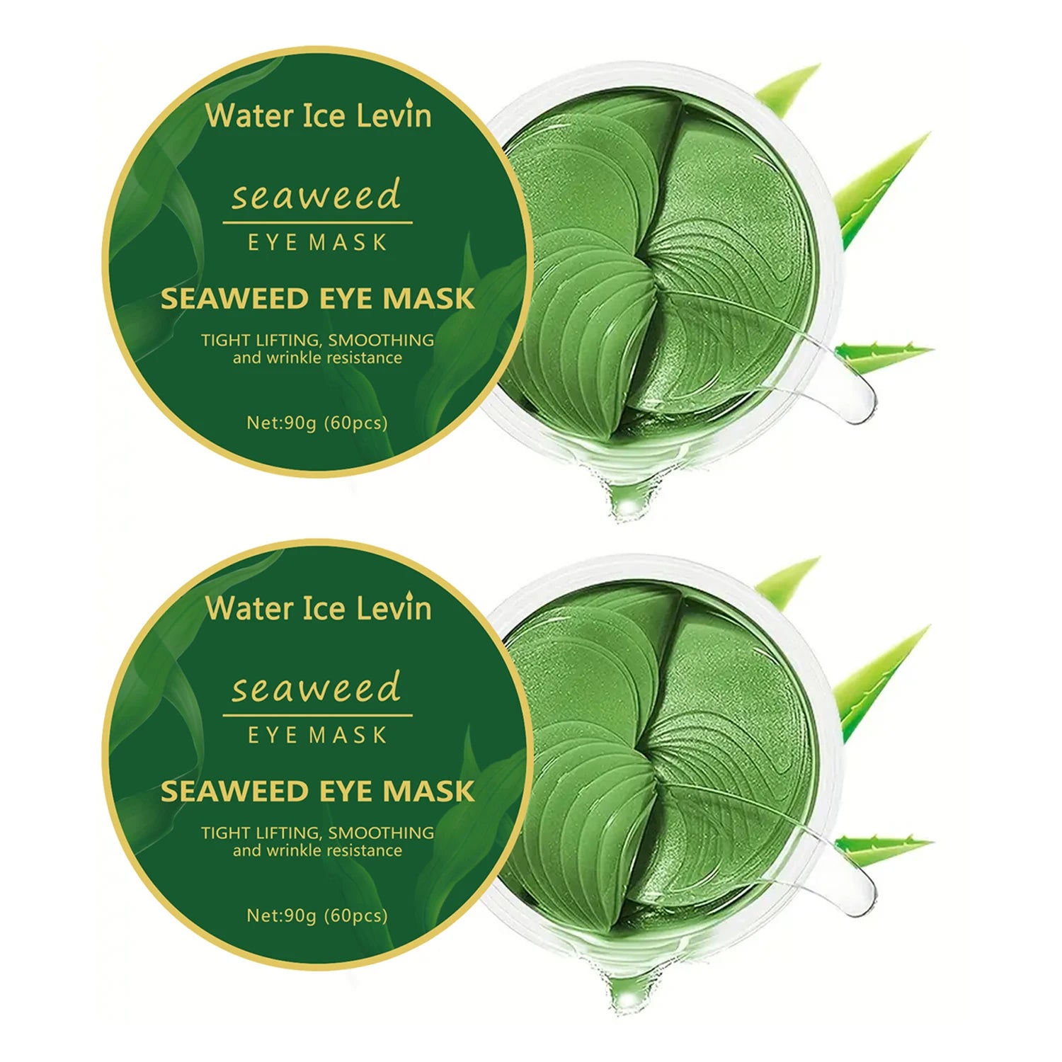 60pcs Seaweed Hyaluronic Acid Eye Masks